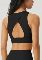 High Neck Racerback Cropped Tank Top