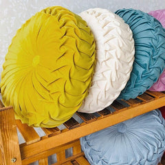 Throw Pillow for Couch Decorative 3D Pumpkin Vehicle Wheel Round Velvet Cushion for Sofa Bed Chair Floor Coussin Canapé