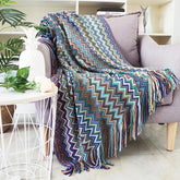 Bohemian Blanket Sofa Cover Geometric Knitted Slipcover for Couch Chair Bed Plaid Boho Decorative Blanket Cobertor Manta Deken