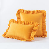 Velvet White Throw Pillow Cover with Ruffle Farmhouse Rustic Vintage Decorative Square Pillowcases Cushion Throw Pillow