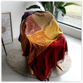 Textile City Ins Retro Sofa Decor Towel Mediterranean Nepal Plaid Patchwork Throw Blanket Heavy Sofa Cover Bedspread 220x260cm