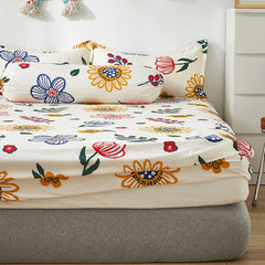 Queen Size Fitted Bed Sheet with Elastic Band King Size Bed Cover Floral Style sabanas cama 150 Sheets (no pillowcase)