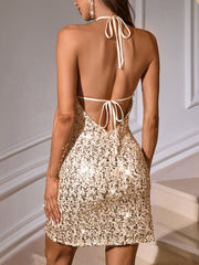 Sexy Halterneck Small A Sequined Dress
