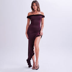 High-End Tube-Top Slim-Fitting One-Shoulder Dress