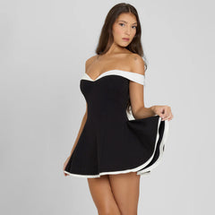 Strapless Neck Slim Fit Short Dress