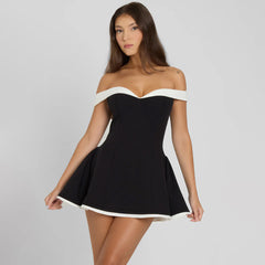 Strapless Neck Slim Fit Short Dress