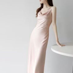 Mauve Silky Jewels Satin Dress