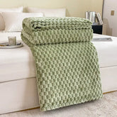 Solid Plaid Bed Blanket Autumn Winter Soft Warm Fluffy Throw Blanket Sofa Coral Fleece Bedspread On Bed For Adults Kids Blankets