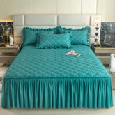 Thickened Bed Skirt Solid Color Bed Cover Quilted Mattress Protector покрывало Skin-friendly Bedspread (No Pillowcase)