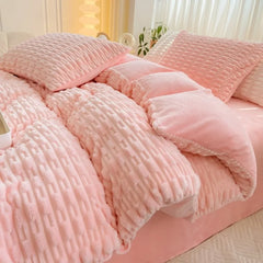 New Rabbit Velvet Milk Single Product Quilt Cover Thickened Warm Solid Duvet Bedding for Double Use in Autumn/ Winter 220x240