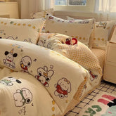 INS Korean Cute Bedding Kawaii Soft Clean Bed Skirt Duvet Cover Solid Color Queen Size For Girls Woman Home Textiles