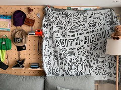 Sofa Blanket Towel Bedspread Keith Cartoon Doodle Haring Home Decor Cloth Cushion European Rug Tablecloth Throw Plaid Blankets