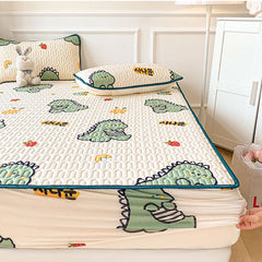 High Quality Thicken Latex Fitted Bed Sheet Set for Summer Cool Own Bed Mat Kit Soft Breathable Cooling Mattress Protector Cover