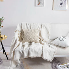 Nordic Sofa Blanket White Bohemian Throw Blankets with Tassel Outdoor Camping Picnic Mats Sofa Towels Home Decor Manta Blanca