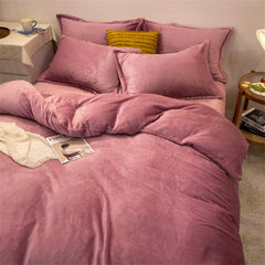 Winter Warm Duvet Cover Queen Size Bed Coral Fleece Quilt Cover King Size Bed Flannel Comforter Case Flannel Blanket Bedding
