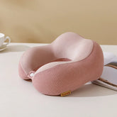U-shaped Pillow Memory Foam Slow Rebound Lunch Break Neck Airplane Travel Neck Pillow Mesh Hump Car Throw Pillow