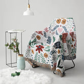 Textile City the Deer Forest Multifunctional Woven Jacquard Blanket Plant Flowers Home Decorate Sofa Cover Double Side Bedspreed