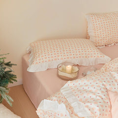 Korean Princess Style Lotus Leaf Lace Pillowcase 100% Cotton Plant Floral Cushion Cover Bed Head Pillow Cover Home Deco