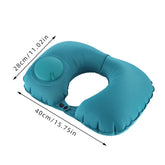 U Shape Neck Cushion Automatic Air Inflatable Pillow Compress Ring Pillow For Airplane Car Outdoor Travel