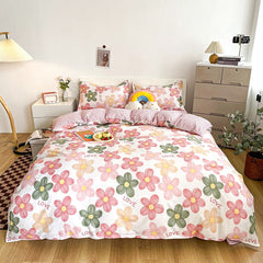 Cotton Pastoral Flower Cartoon Style Fashion Bedding Bed Cover Bed Sheet Duvet Cover Pillowcase 4pcs Bedding Sets/Queen