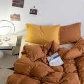 Fashion Solid Color Bedding Set Soft Sheet Duvet Cover Pillowcase Girls Adult Bedspread Queen Full Size Quilt Cover No Filler 02