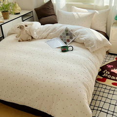 Bed Linen Bed Sheets Set Sweet Dots Duvet Cover Set Quilt Cover Bed Sheet Girls Quilt Sets Queen Size INS Blogger Comforter Sets