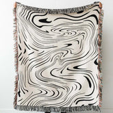 Textile City Black Water Waves Pattern Home Leisure Blanket Tapestry Decoration Blanket American Style Rural Sofa Blanket