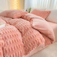 New Rabbit Velvet Milk Single Product Quilt Cover Thickened Warm Solid Duvet Bedding for Double Use in Autumn/ Winter 220x240