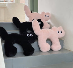 Cartoon Kawaii Walking Black Cat Pillow Back Cushion Desk Sofa Home Decor Kids Child Birthday Present Gift