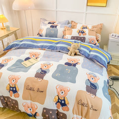 Bedding Set for Girl Boy Bedroom KIDS Modern Comforter Duvet Cover Flat Sheet Pillowcase Home Textile Soft Bed Linen