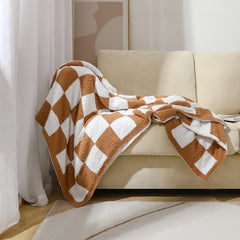 Textile City Ins Nordic Sofa Blanket Checkerboard Plaid Velvet Throw Blanket Home Sofa Cover Knitted Blanket 150x200cm