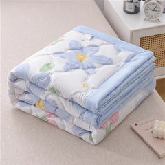 Daisy Print Spring Summer Quilt Queen Mechanical Wash Comfortable Comforter Single Double Blanket Quilts for Children Adults