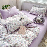 Romantic Tulip Pink Bedding Set Bed Flat Sheet Pillowcase Twin Full Queen Princess Style Bed Linen Kids Girls Floral Duvet Cover