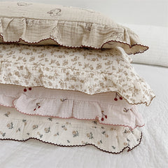 Baby Pillowcase Floral Print Cotton Muslin Newborn Pillow Case Pillow Cover for Baby 30x50cm 48x74cm