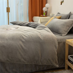 Winter Warm Duvet Cover Queen Size Bed Coral Fleece Quilt Cover King Size Bed Flannel Comforter Case Flannel Blanket Bedding