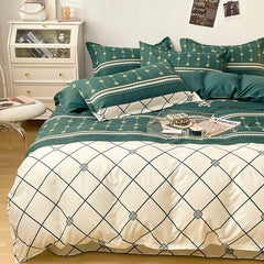 Cotton Home Textile Rose Floral Bedding Set Boy Girl Duvet Cover Flat Sheet Pillowcase Aesthetic Bedcloth Double Queen Bed Linen