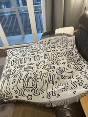 Sofa Blanket Towel Bedspread Keith Cartoon Doodle Haring Home Decor Cloth Cushion European Rug Tablecloth Throw Plaid Blankets