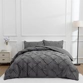 Queen Comforter Set 3Pieces, Gray Bed in a Bag Comforter Set for Bedroom, Beddding Sets with Comforter, Duvet cover& Pillowcases