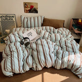 Stripe Style Quilt Cover Warm Bedding Bed Cover for Winter Soft Comforter Cover Home Duvets Cover funda nordica (No Pillowcase)