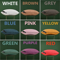100% Cotton Pillow Bedroom Bed Sleep Cervical Pillow Middle-high Pillow Core Frosted Thickened Machine Wash Quilt Cover White