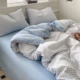 100% Cotton Plaid Geometric Bedding Set Bed Sheet Pillowcase Fashion Jersey Knit Bed Linens