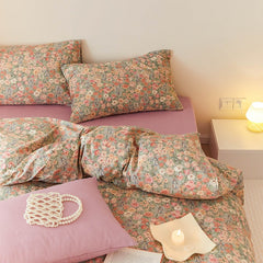 Korean Small Floral Print Quilt Cover Single Piece 100% Cotton Single Double Quilt Cover Student Dormitory Bed Decor