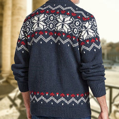 Classic Nordic Fair Isle Crew Neck Long Sleeve Men Christmas Sweater