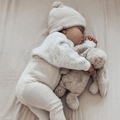 Cute Crew Neck Long Sleeve Marled Ribbed Knit Baby Winter Sweater