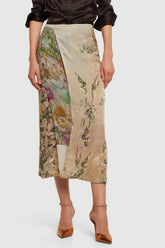 Metallic Diamante Chain Detail Ankle Strap Pointed Toe Stiletto Court Heel - Orange