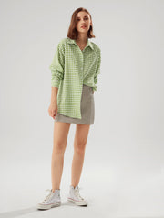 Oversized Gingham Collared Shirt