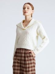 Kiss Under Mistletoe Cable Knit Sweater