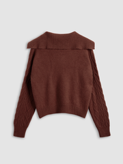 Kiss Under Mistletoe Cable Knit Sweater