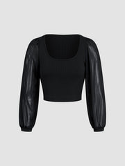 Midnight Paris Mesh Blouse