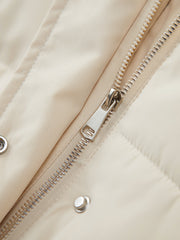 Aurora Hooded Fur Trimmd Pockets Parka Long Coat